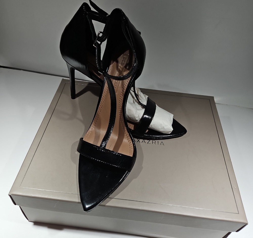 BCBGMaxAzria DANIELLE RODI Glossy Black Stiletto Heels  Size 6.5..Like NEW...